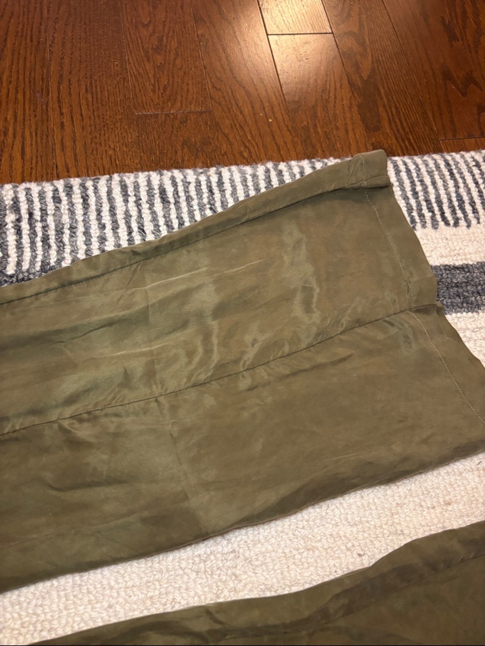 Olive Wide Leg Jumpsuit Sleeveless Deep V Drape - Picture 7 of 11